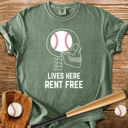 Baseball Rent-Free Brain - HomeRun PrintsComfort Colors