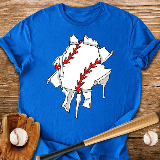 Baseball Ripping Through - HomeRun PrintsT-Shirt
