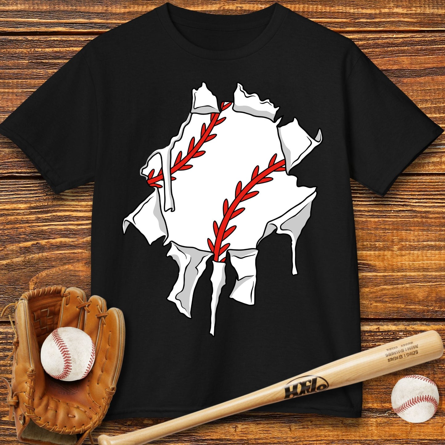 Baseball Ripping Through Kids T-shirt - HomeRun PrintsKids clothes