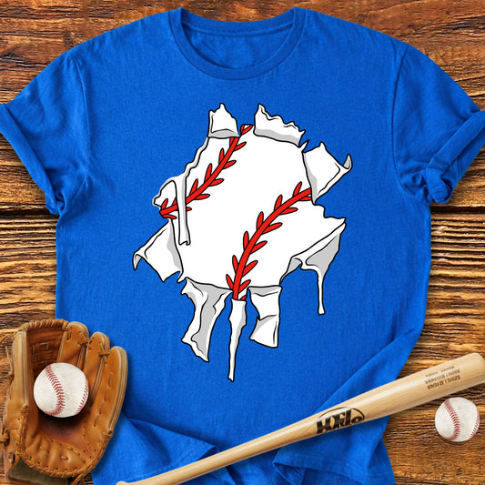 Baseball Ripping Through T-Shirt - HomeRun PrintsT-Shirt