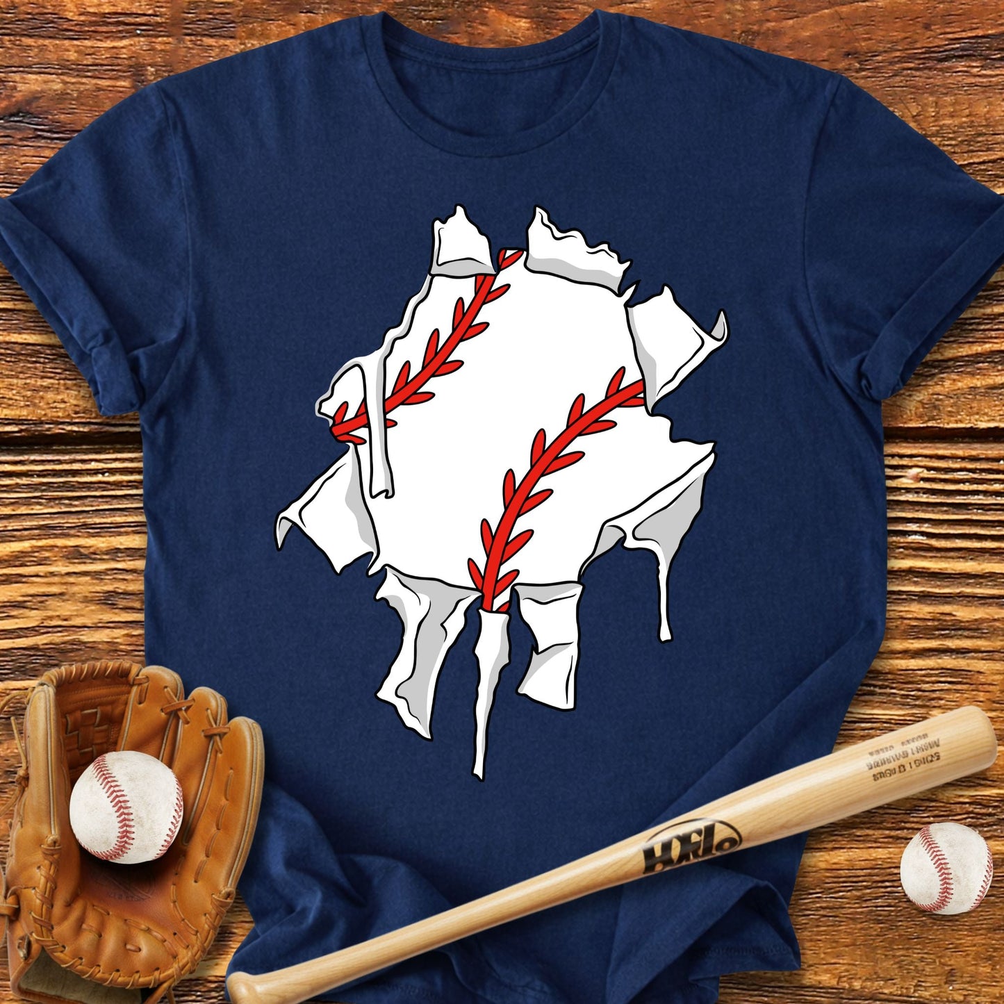 Baseball Ripping Through T-Shirt - HomeRun PrintsT-Shirt