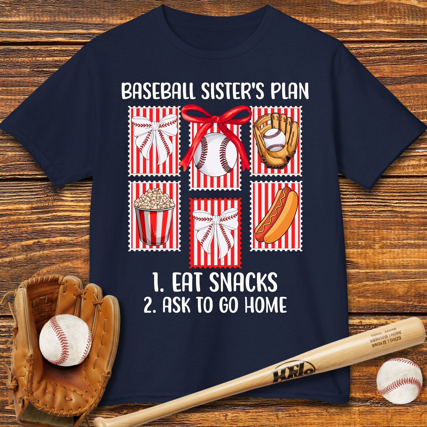 Baseball Sister Bow Kids T-shirt - HomeRun PrintsKids clothes