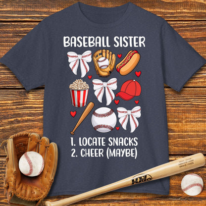 Baseball Sister Bow Kids T-shirt - HomeRun PrintsKids clothes