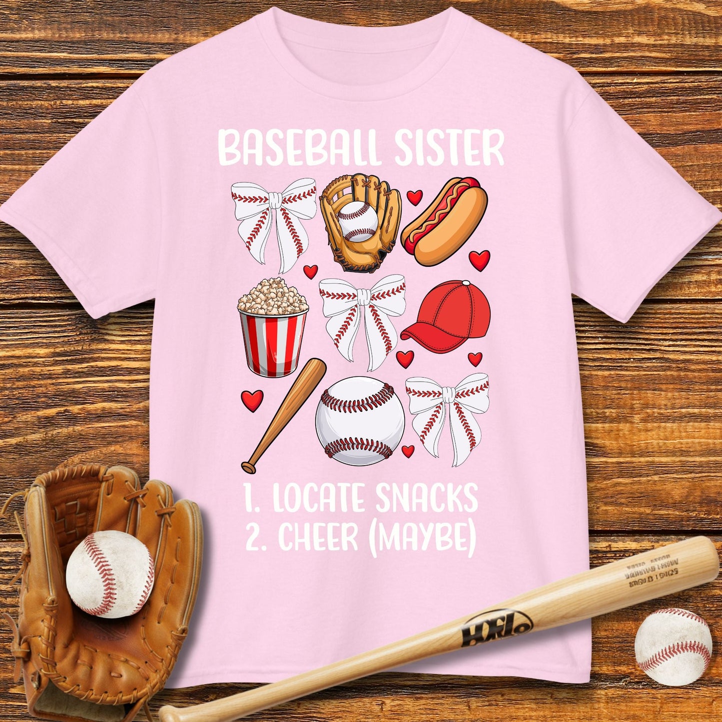 Baseball Sister Bow Kids T-shirt - HomeRun PrintsKids clothes