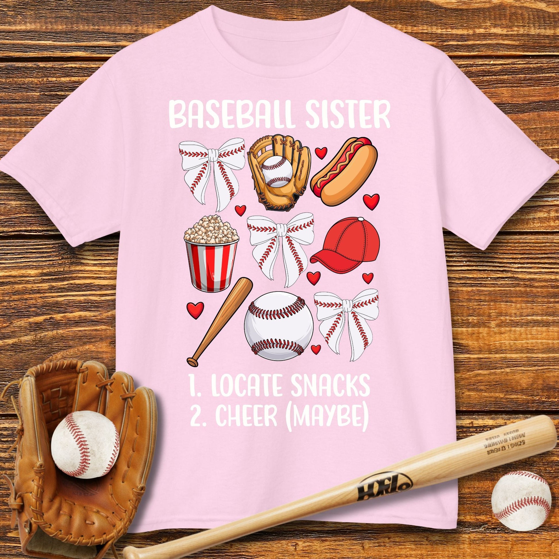 Baseball Sister Bow Kids T-shirt - HomeRun PrintsKids clothes