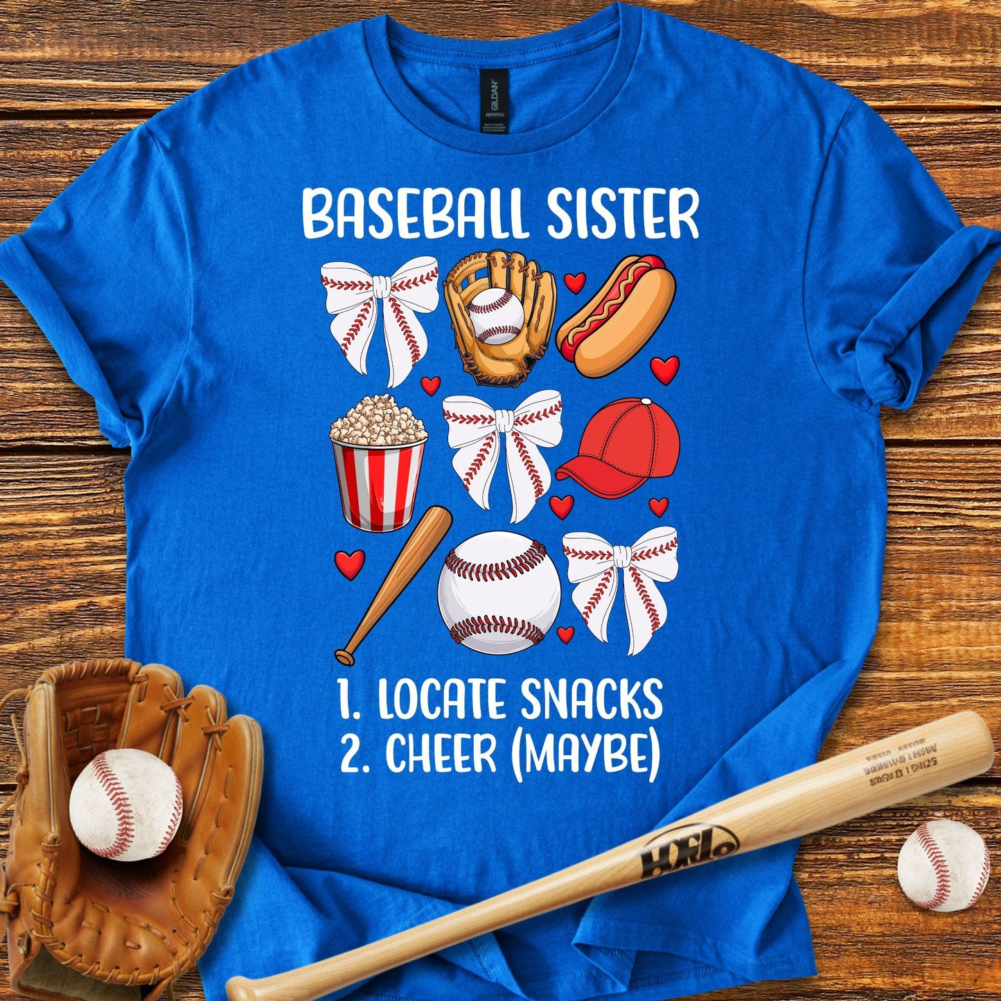 Baseball Sister Bow T-shirt - HomeRun PrintsT-Shirt