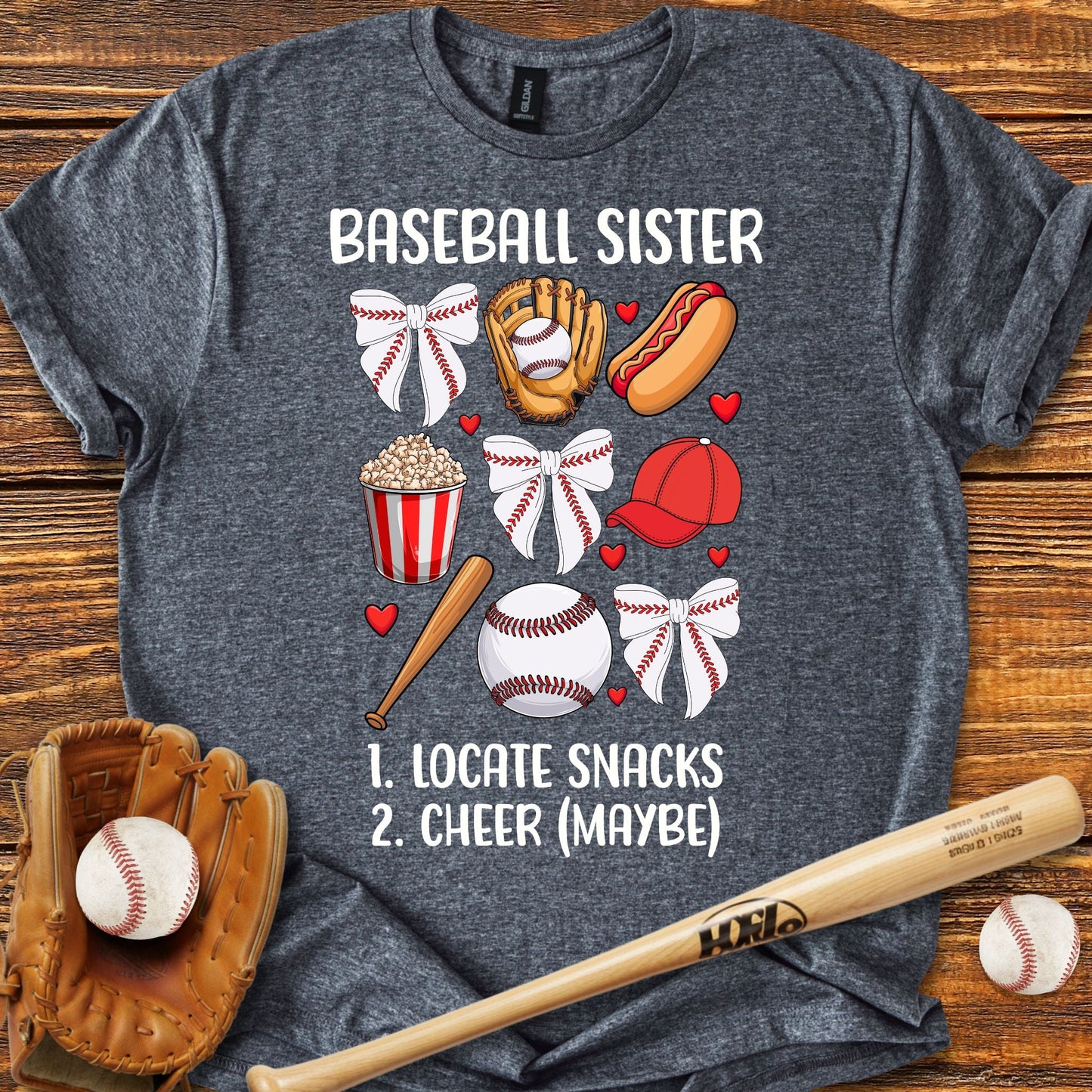 Baseball Sister Bow T-shirt - HomeRun PrintsT-Shirt