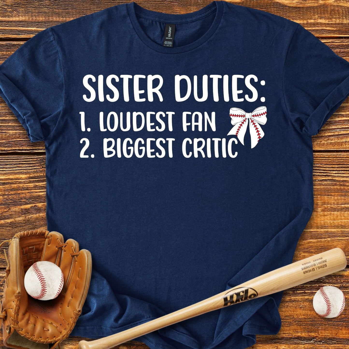 Baseball Sister Bow T-shirt - HomeRun PrintsT-Shirt