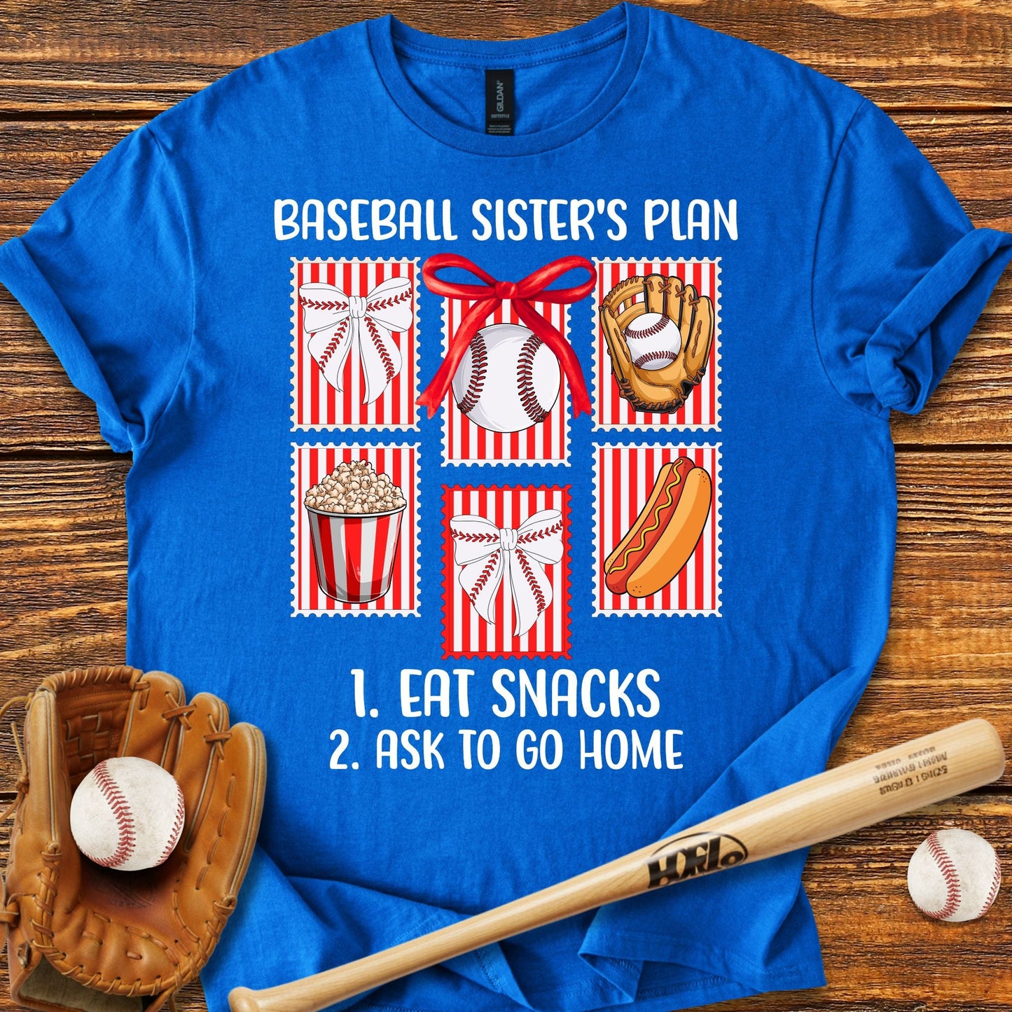 Baseball Sister Bow T-shirt - HomeRun PrintsT-Shirt