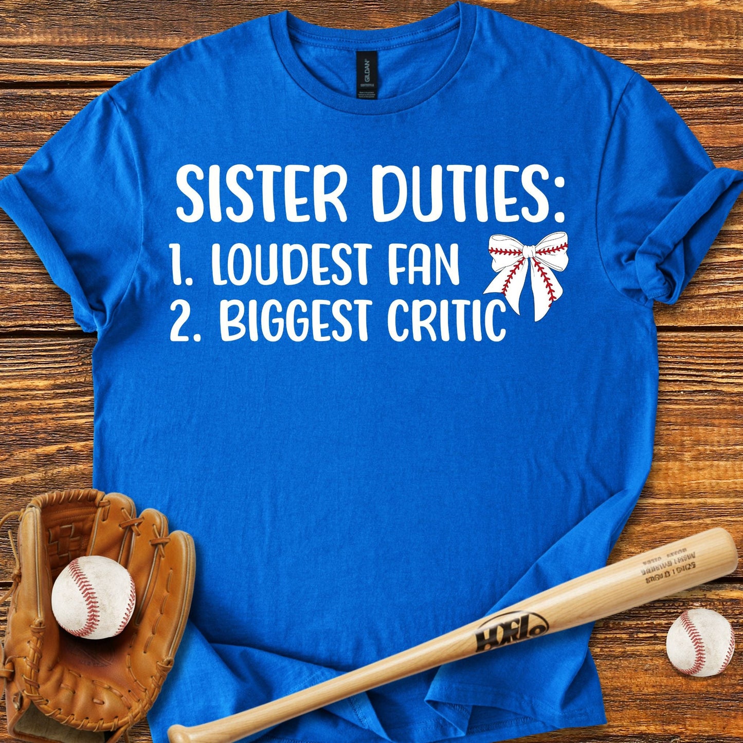 Baseball Sister Bow T-shirt - HomeRun PrintsT-Shirt