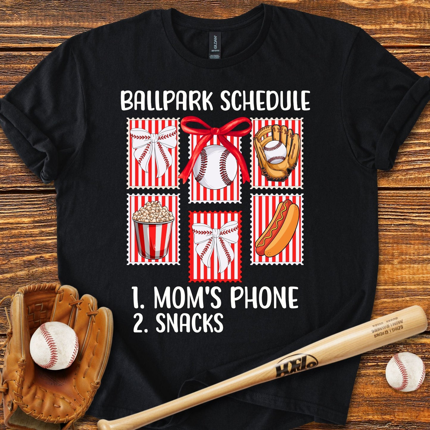 Baseball Sister Bow T-shirt - HomeRun PrintsT-Shirt