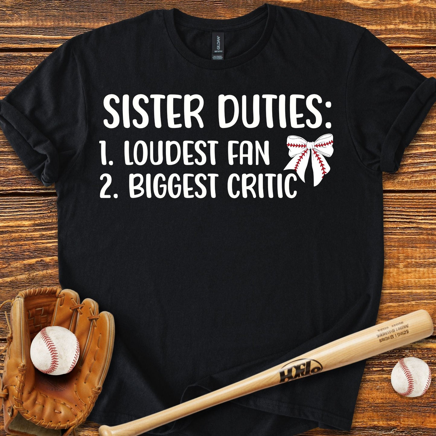 Baseball Sister Bow T-shirt - HomeRun PrintsT-Shirt