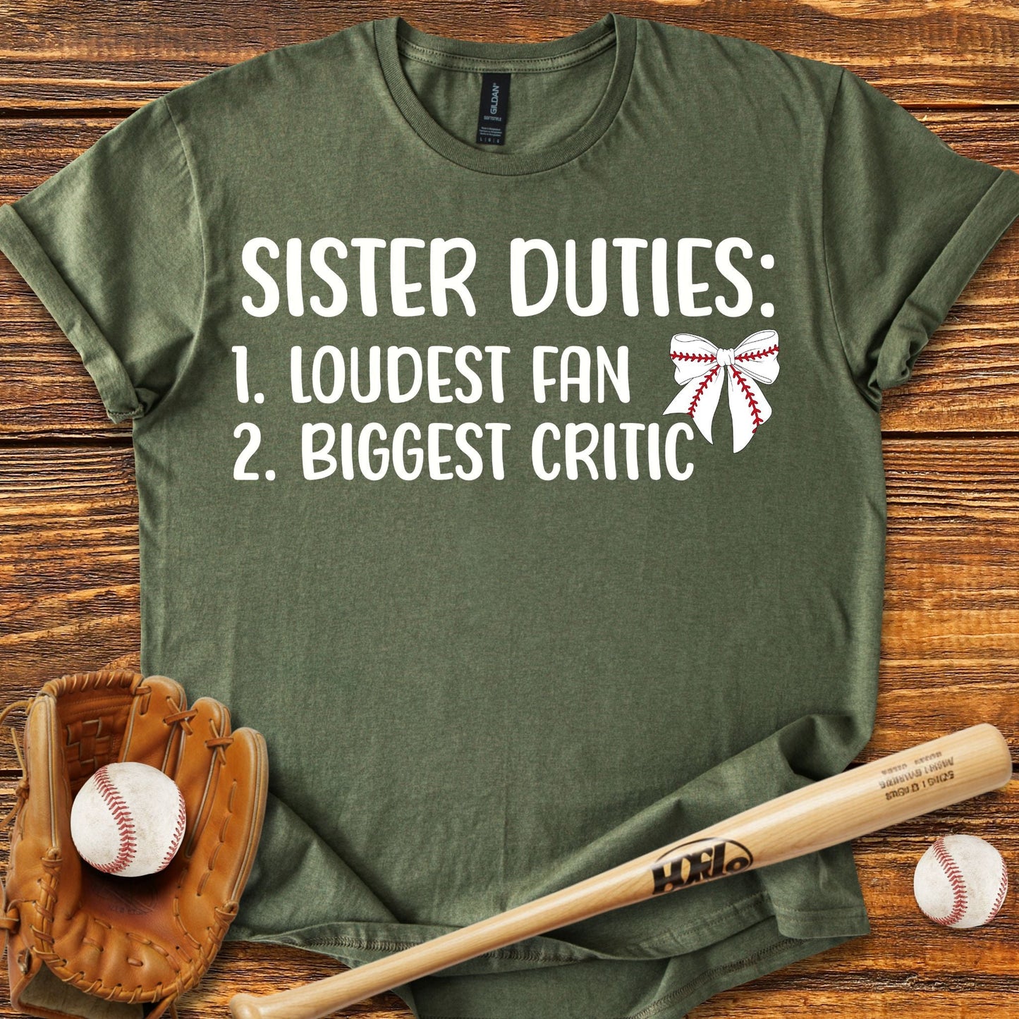 Baseball Sister Bow T-shirt - HomeRun PrintsT-Shirt