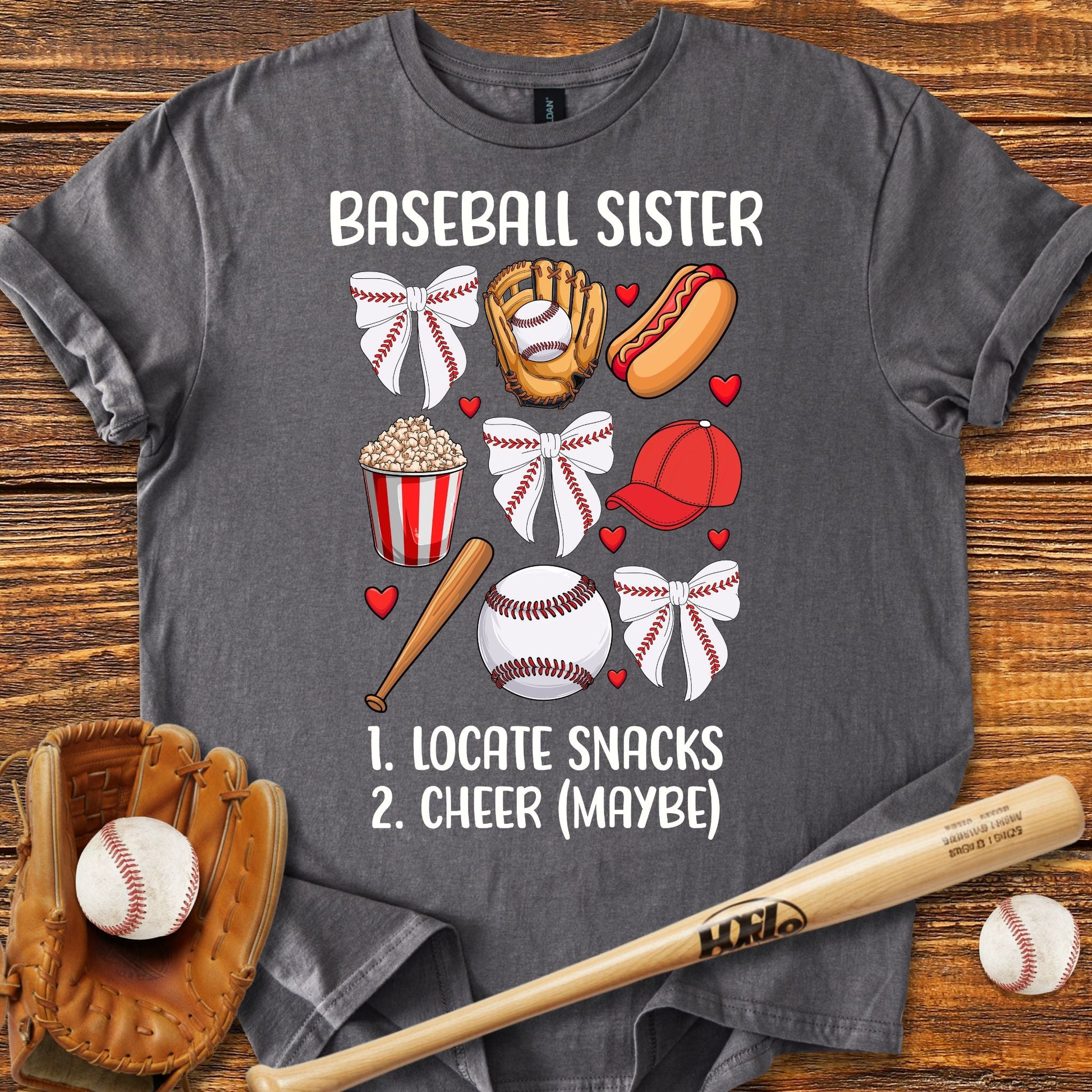 Baseball Sister Bow T-shirt - HomeRun PrintsT-Shirt