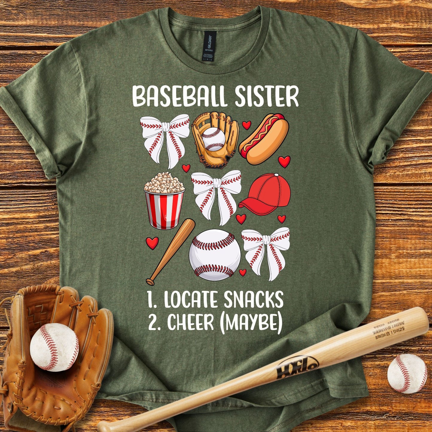 Baseball Sister Bow T-shirt - HomeRun PrintsT-Shirt