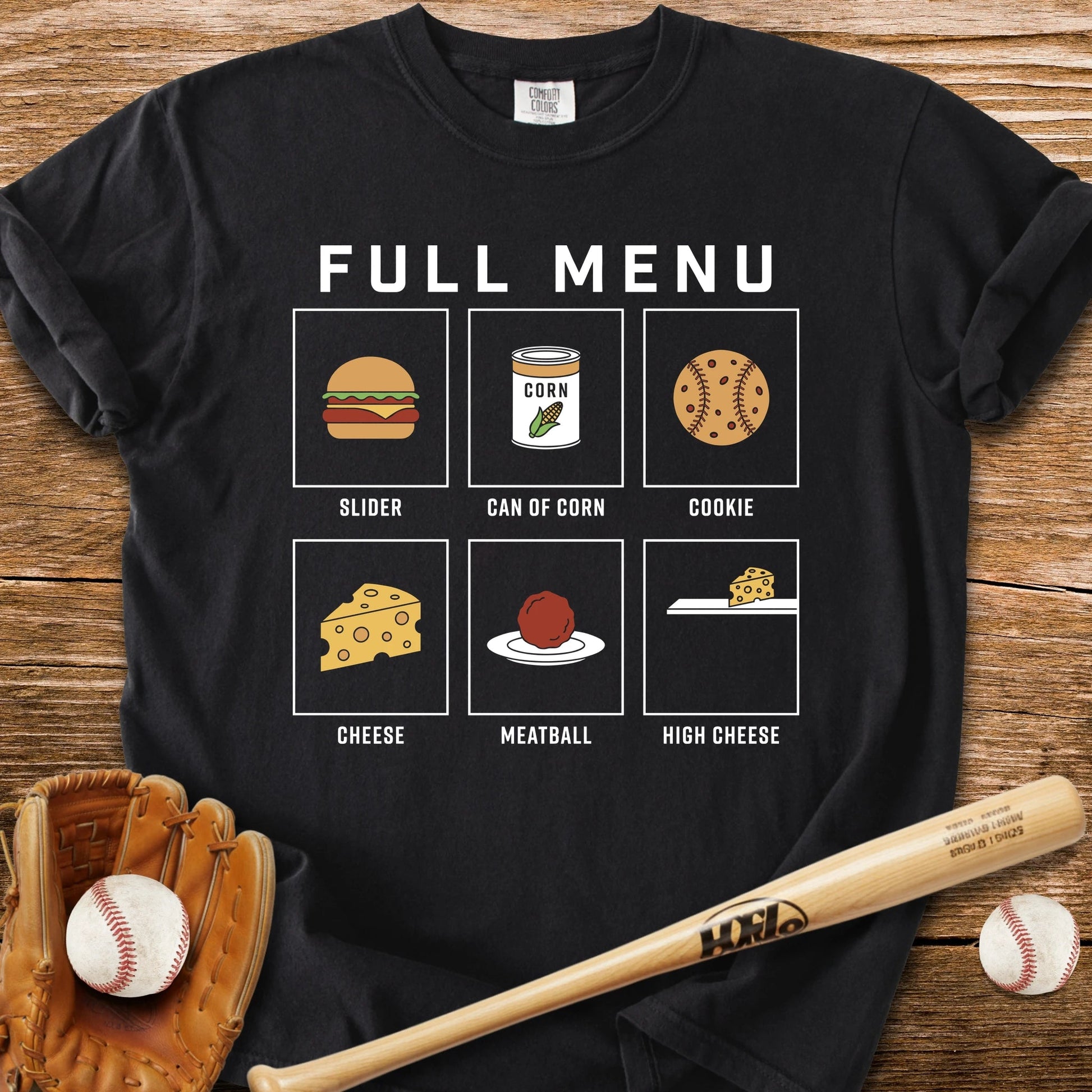 Baseball Slang Diner Menu - HomeRun PrintsComfort Colors