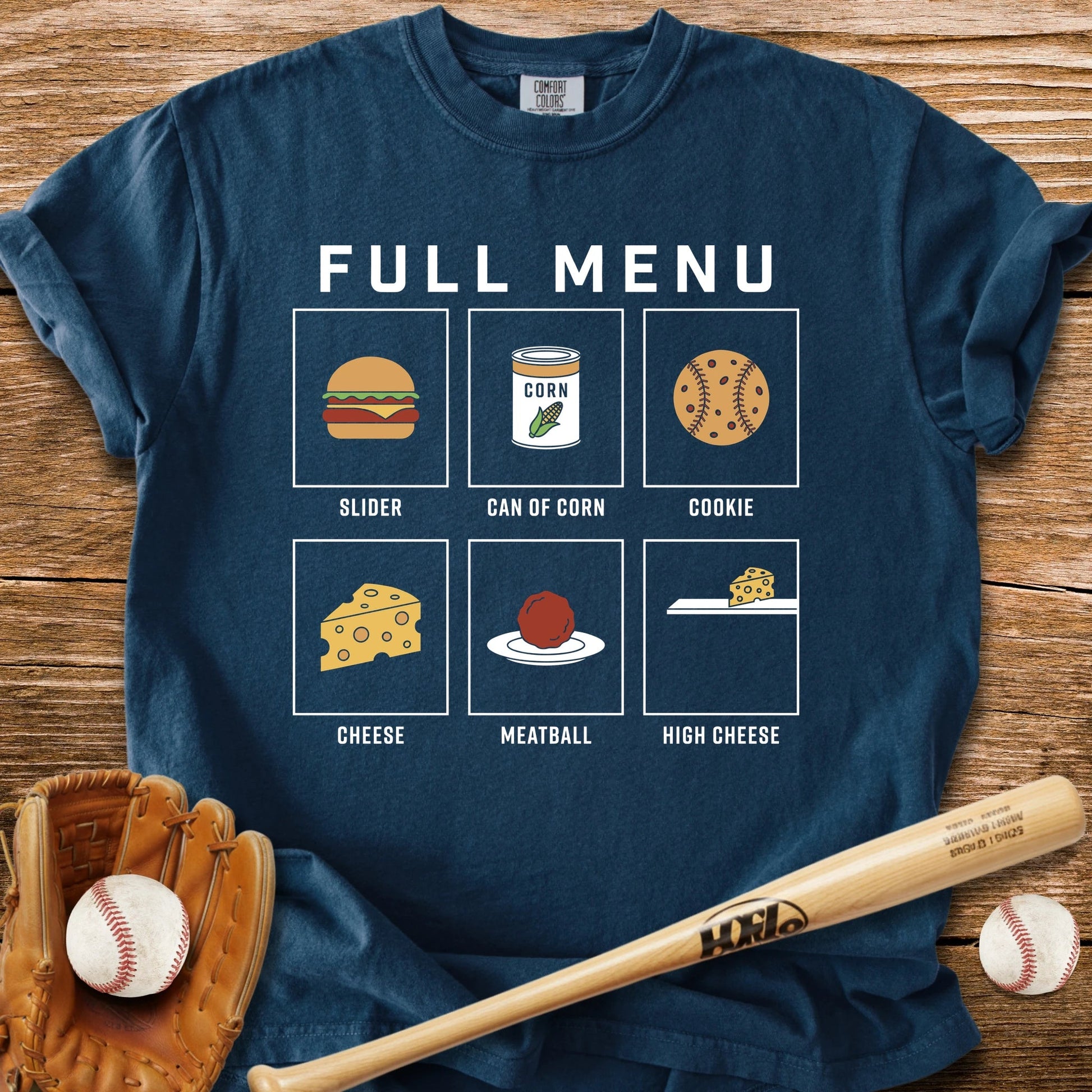 Baseball Slang Diner Menu - HomeRun PrintsComfort Colors
