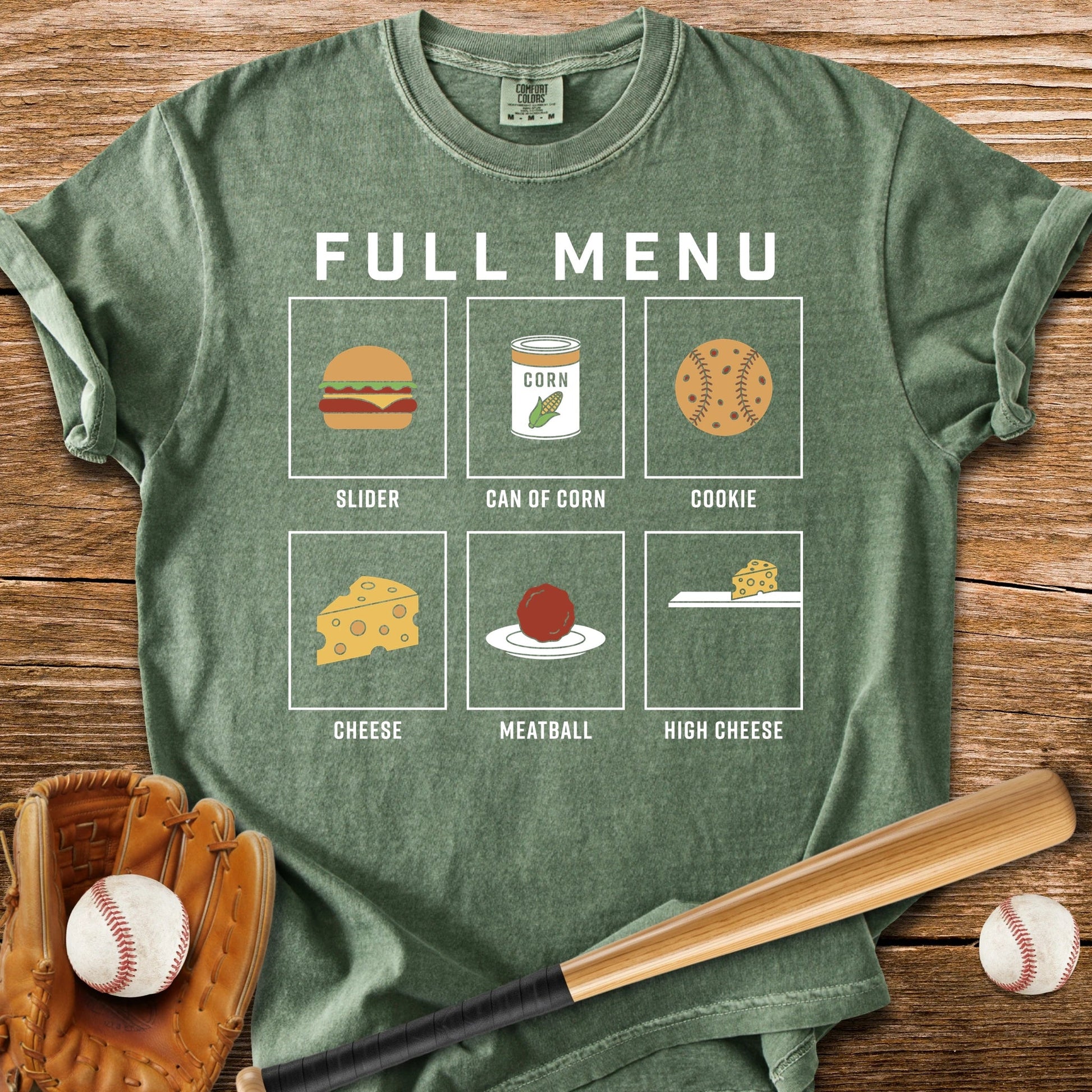 Baseball Slang Diner Menu - HomeRun PrintsComfort Colors