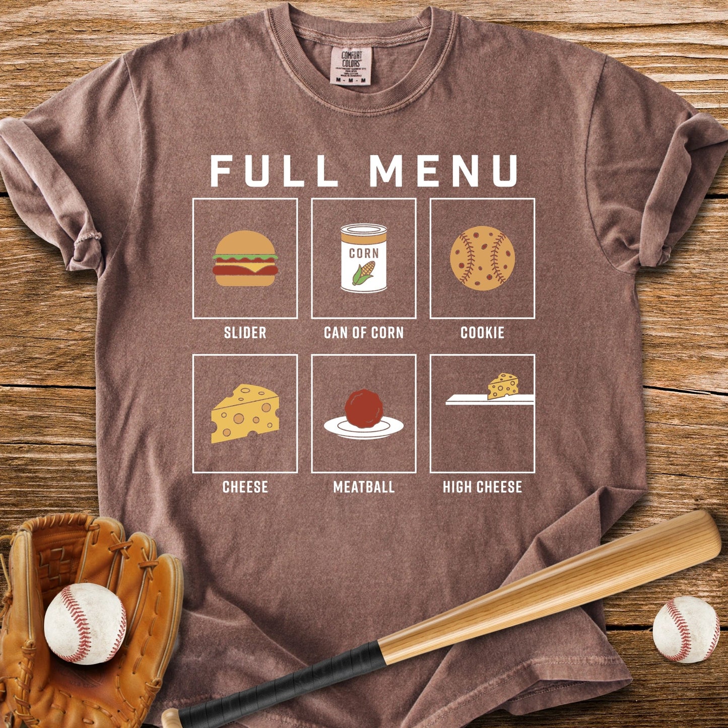 Baseball Slang Diner Menu - HomeRun PrintsComfort Colors