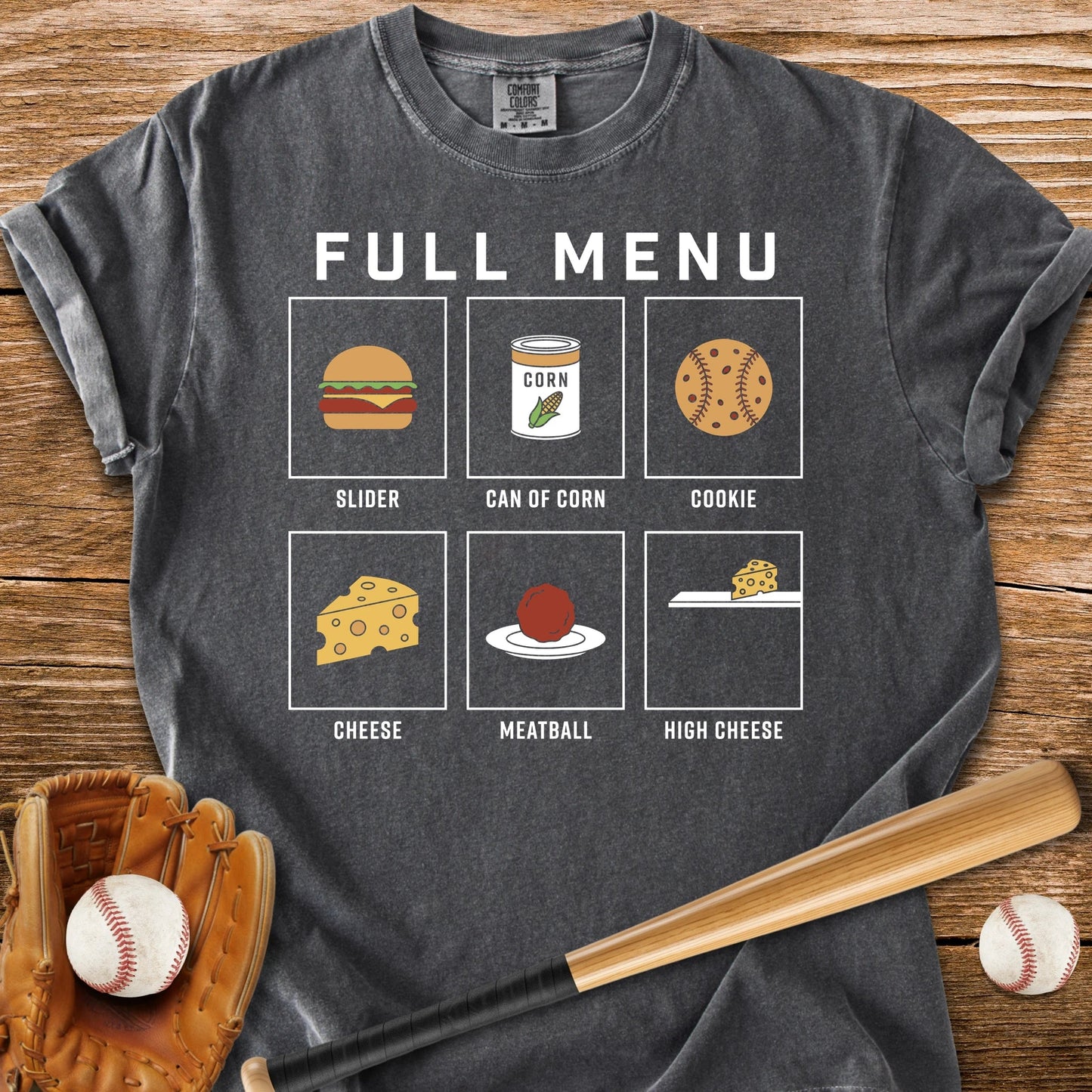 Baseball Slang Diner Menu - HomeRun PrintsComfort Colors