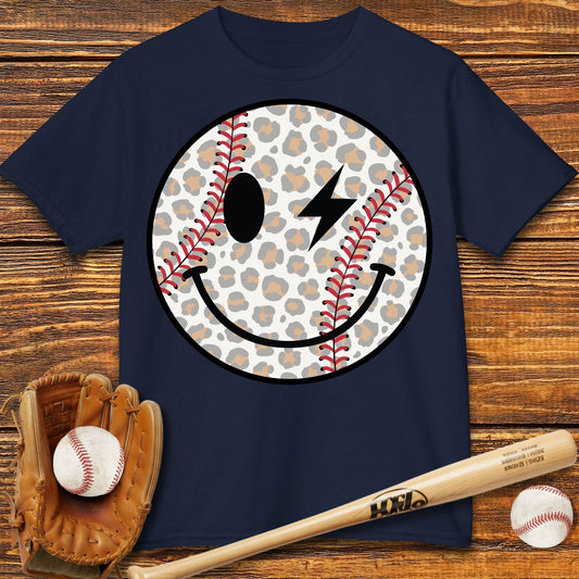 Baseball Smily Leopard Kids T-shirt - HomeRun PrintsKids clothes