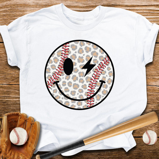 Baseball Smily Leopard Youth Tee - HomeRun PrintsKids clothes