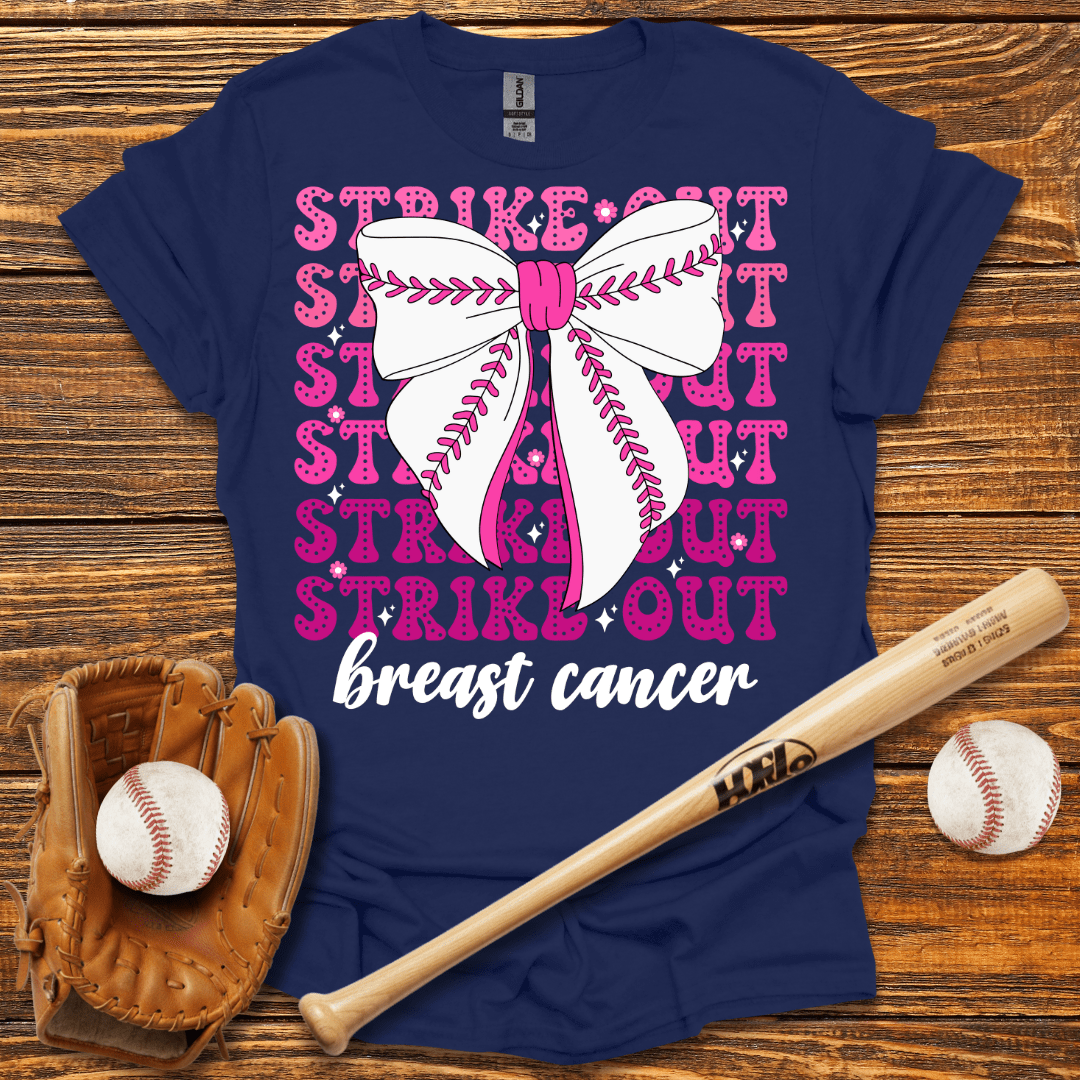 Baseball Strike Out Breast Cancer T-Shirt - HomeRun PrintsT-Shirt