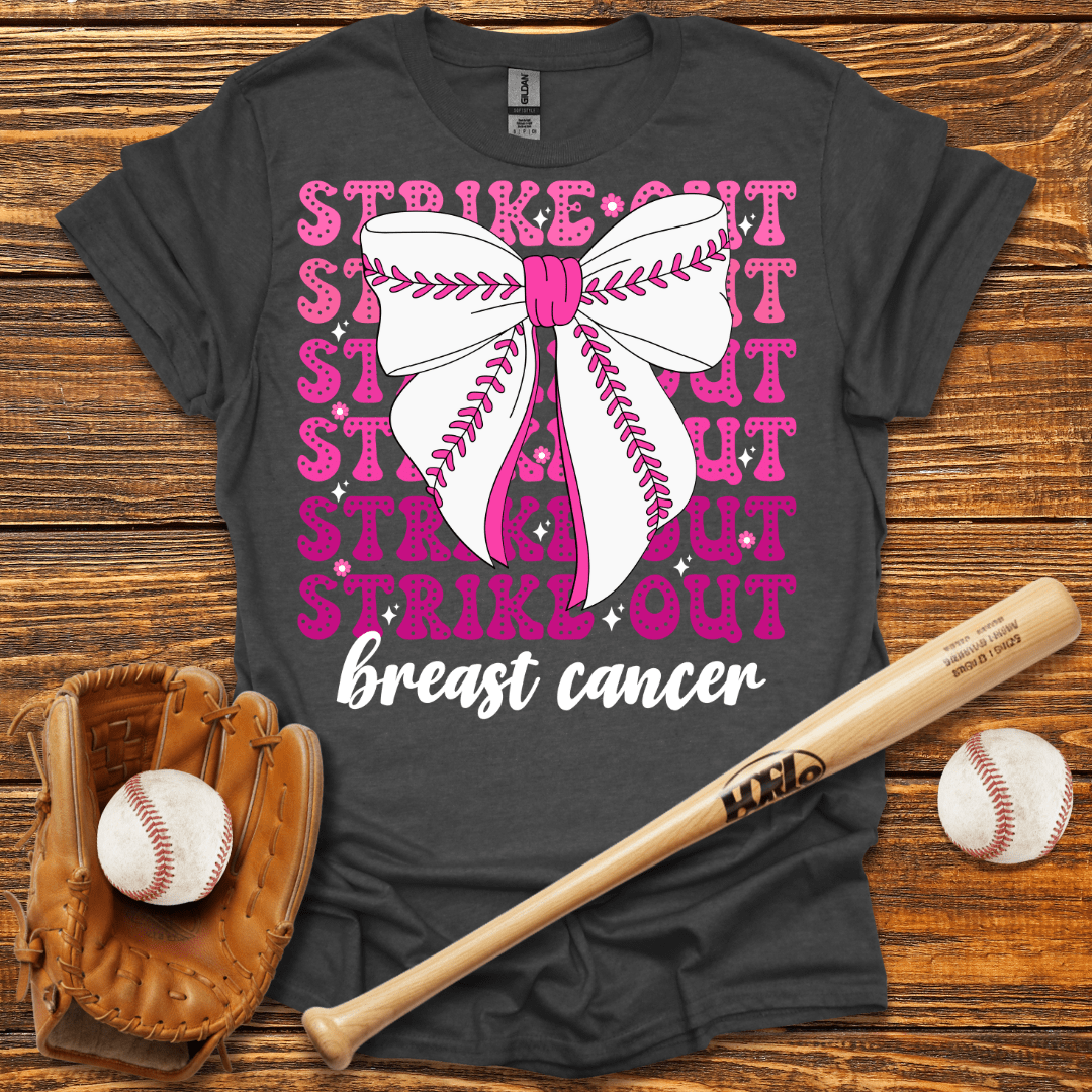 Baseball Strike Out Breast Cancer T-Shirt - HomeRun PrintsT-Shirt
