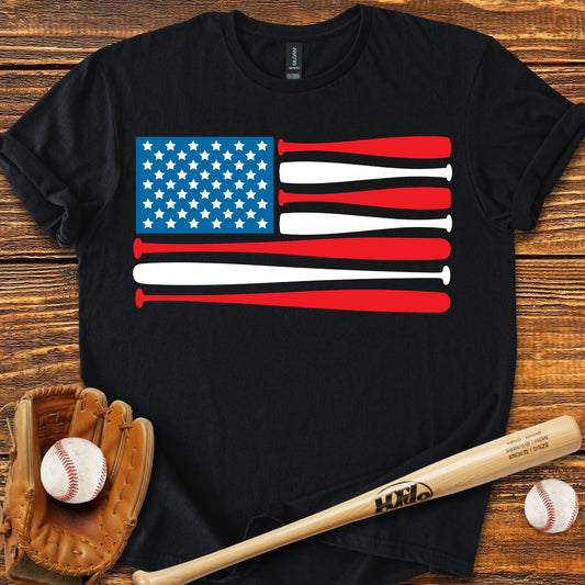 Baseball USA Flag T-Shirt - HomeRun PrintsT-Shirt