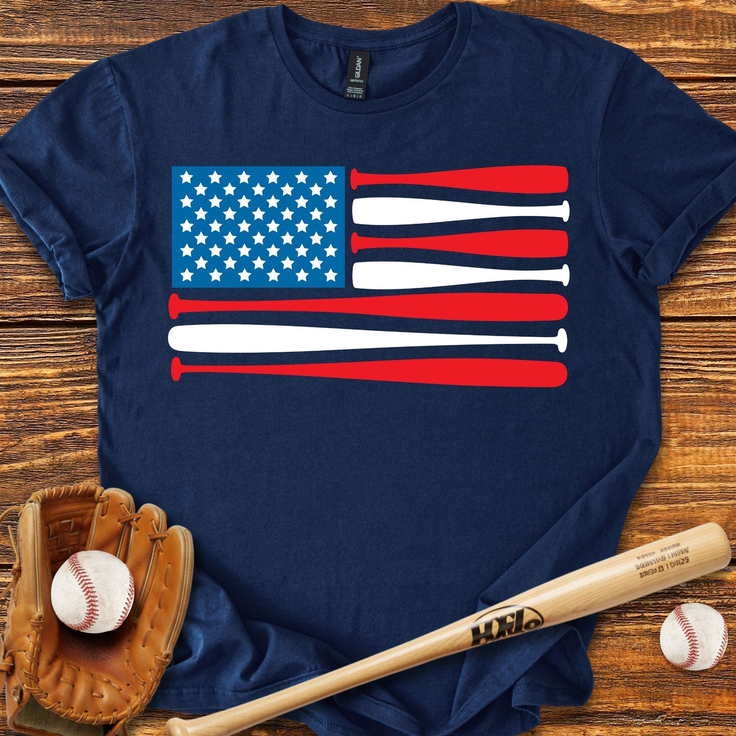 Baseball USA Flag T-Shirt - HomeRun PrintsT-Shirt