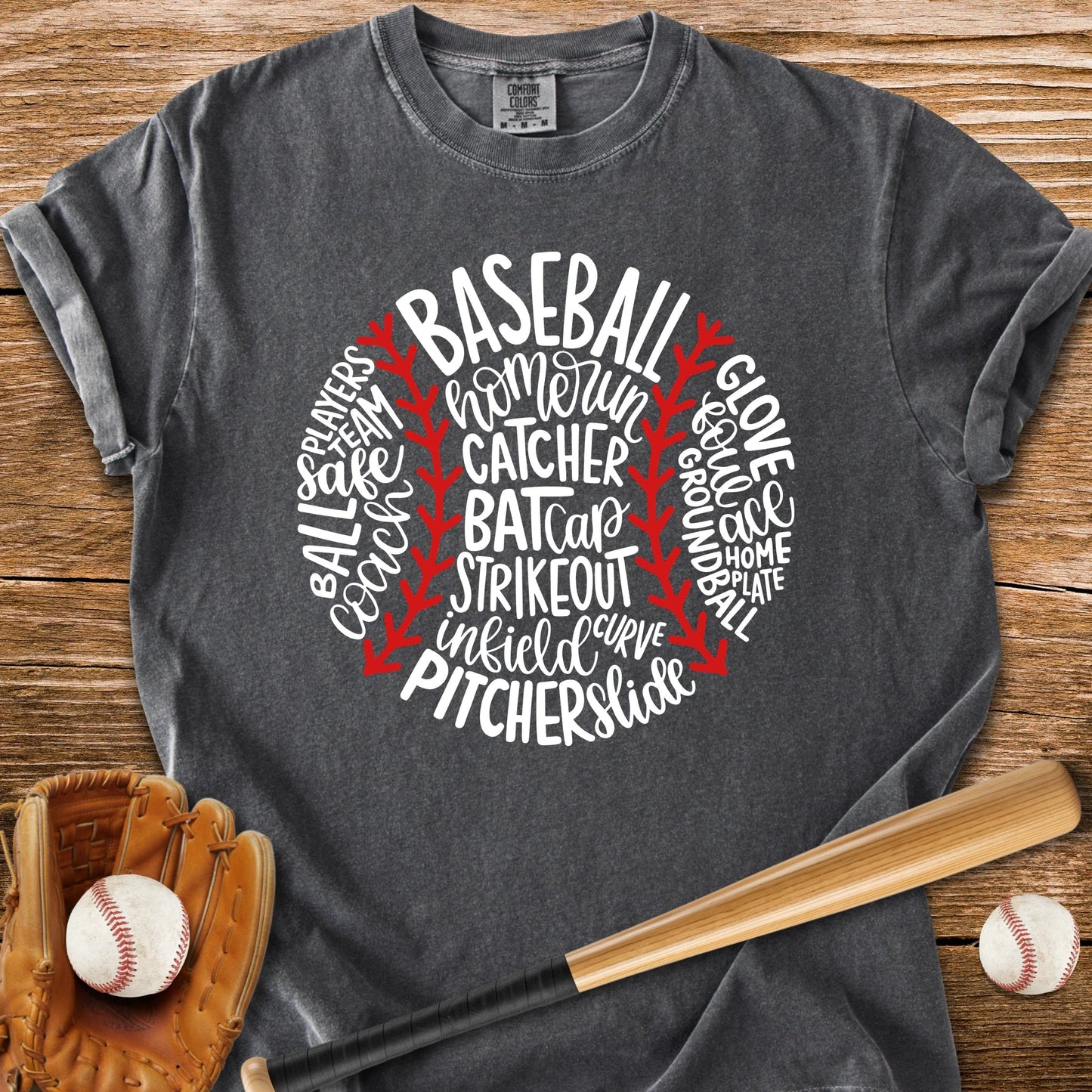 Baseball Words - HomeRun PrintsComfort Colors