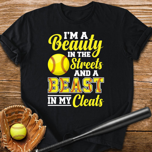 Beast In My Cleats Softball - HomeRun PrintsT-Shirt