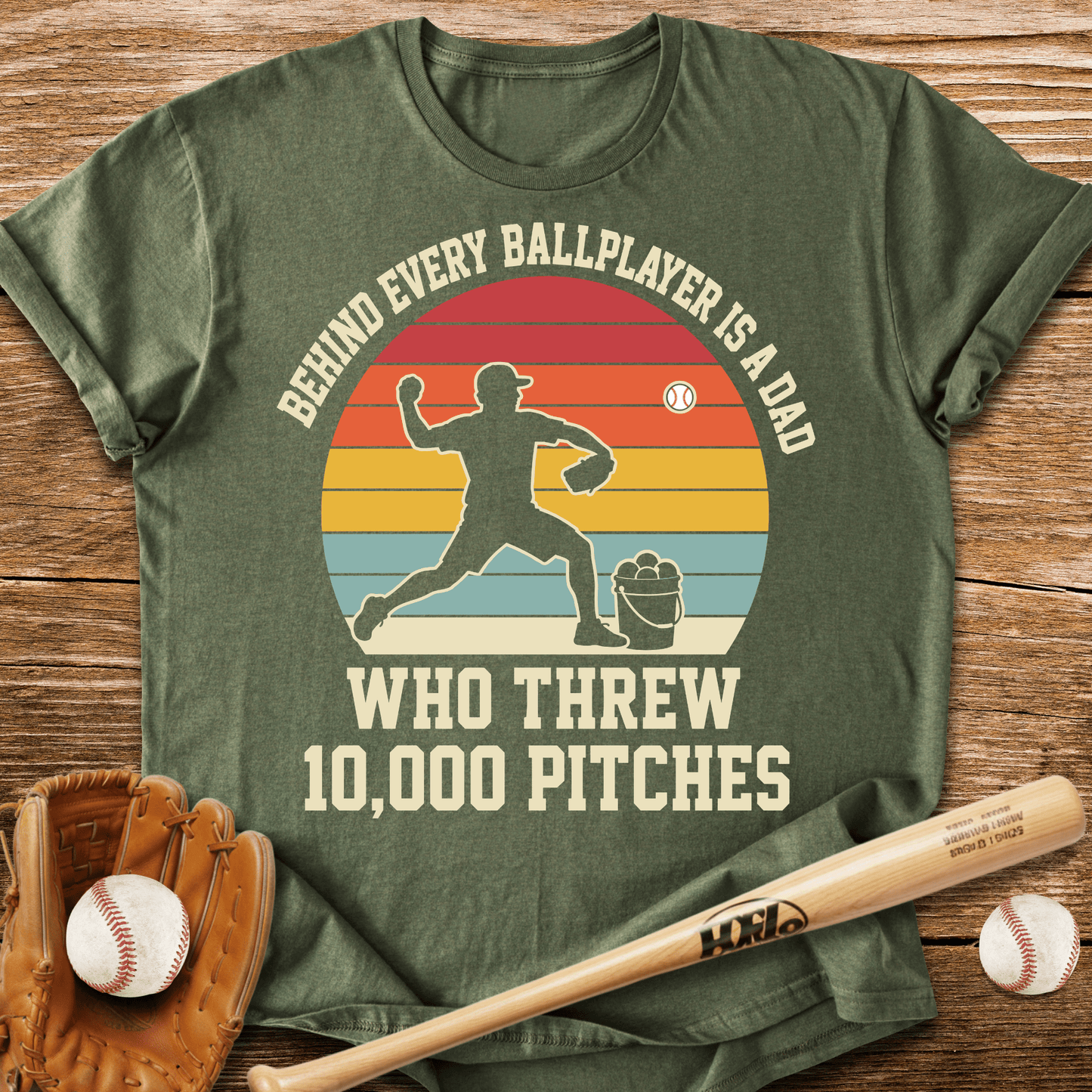 Behind Every Ballplayer A Dad T-Shirt - HomeRun PrintsT-Shirt