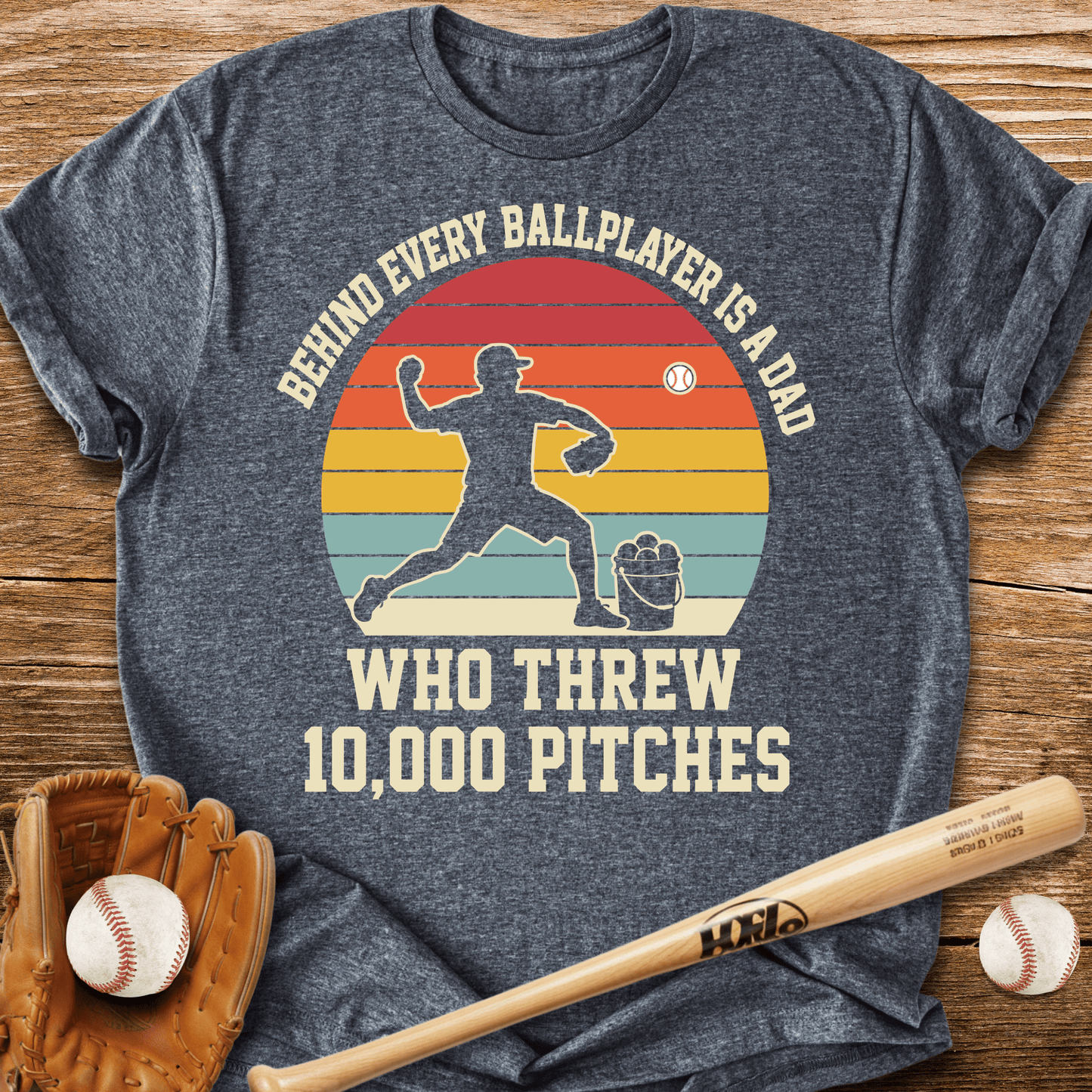 Behind Every Ballplayer A Dad T-Shirt - HomeRun PrintsT-Shirt