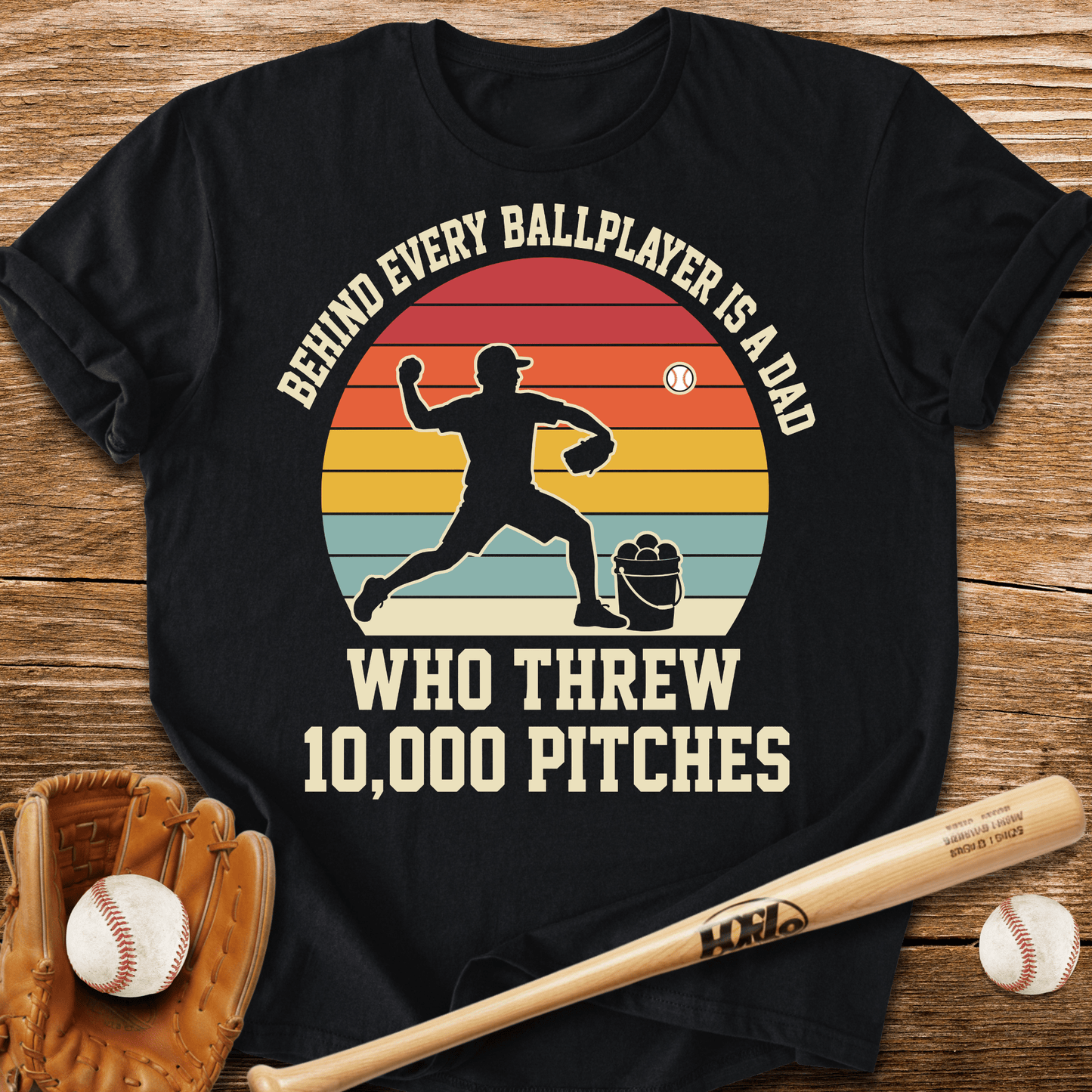 Behind Every Ballplayer A Dad T-Shirt - HomeRun PrintsT-Shirt