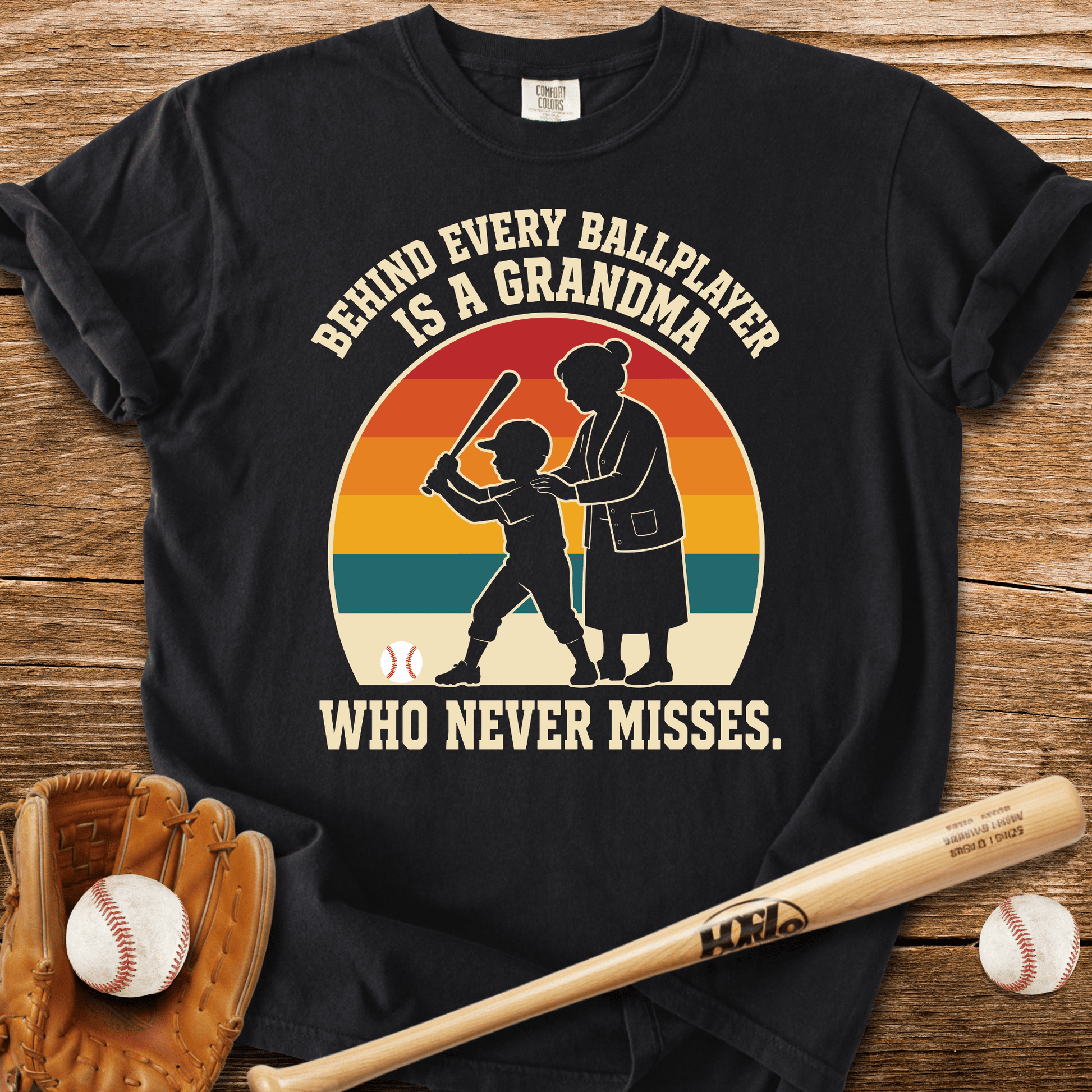 Behind Every Ballplayer A Grandma T-Shirt - HomeRun PrintsComfort Colors