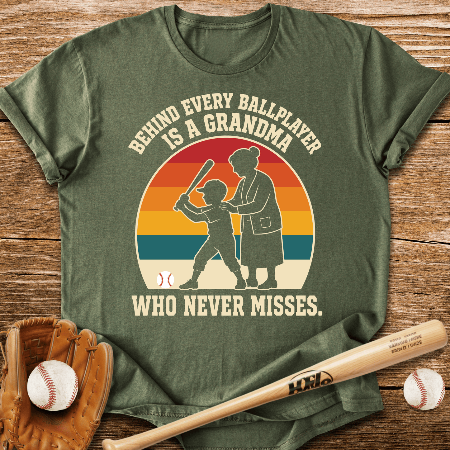 Behind Every Ballplayer A Grandma T-Shirt - HomeRun PrintsT-Shirt