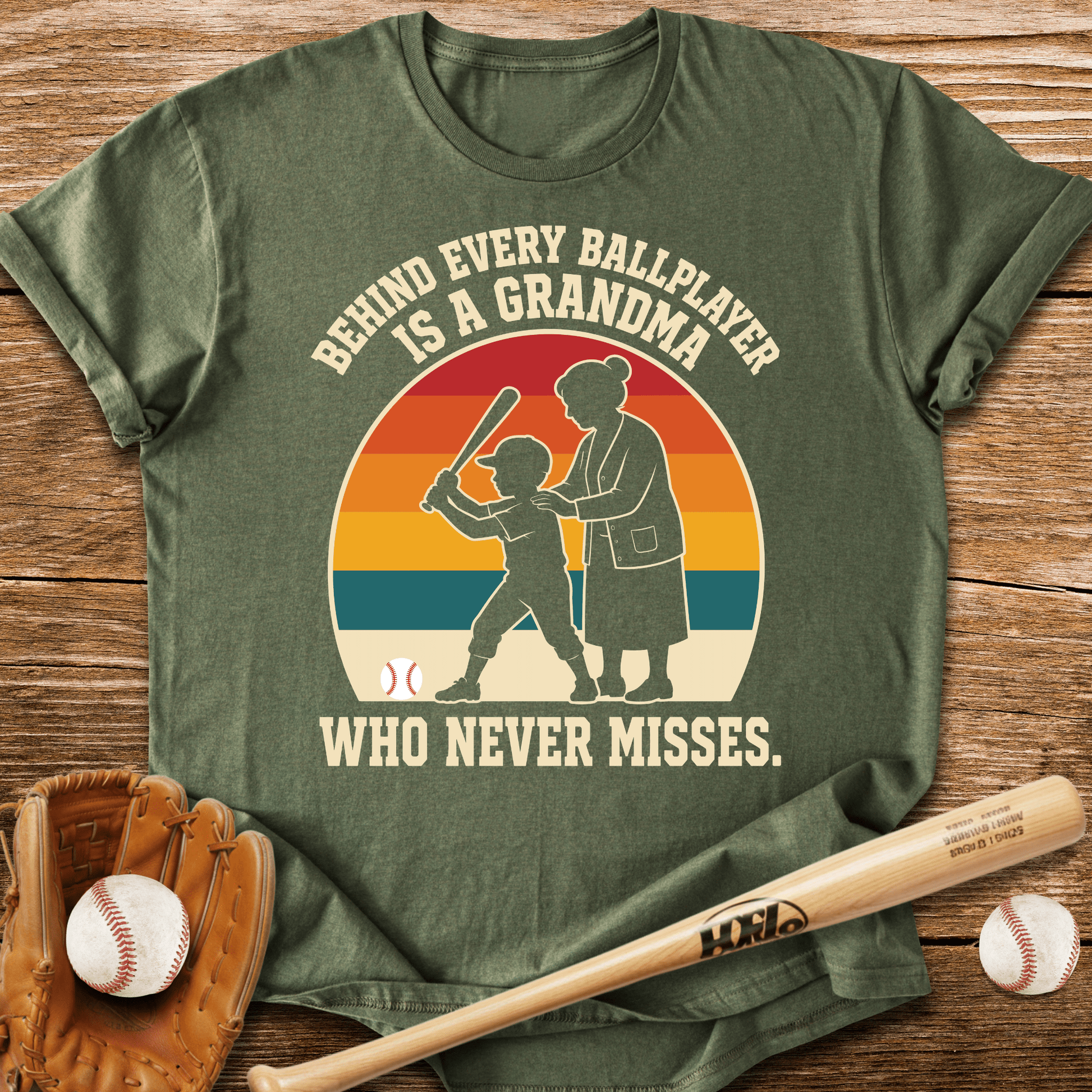 Behind Every Ballplayer A Grandma T-Shirt - HomeRun PrintsT-Shirt