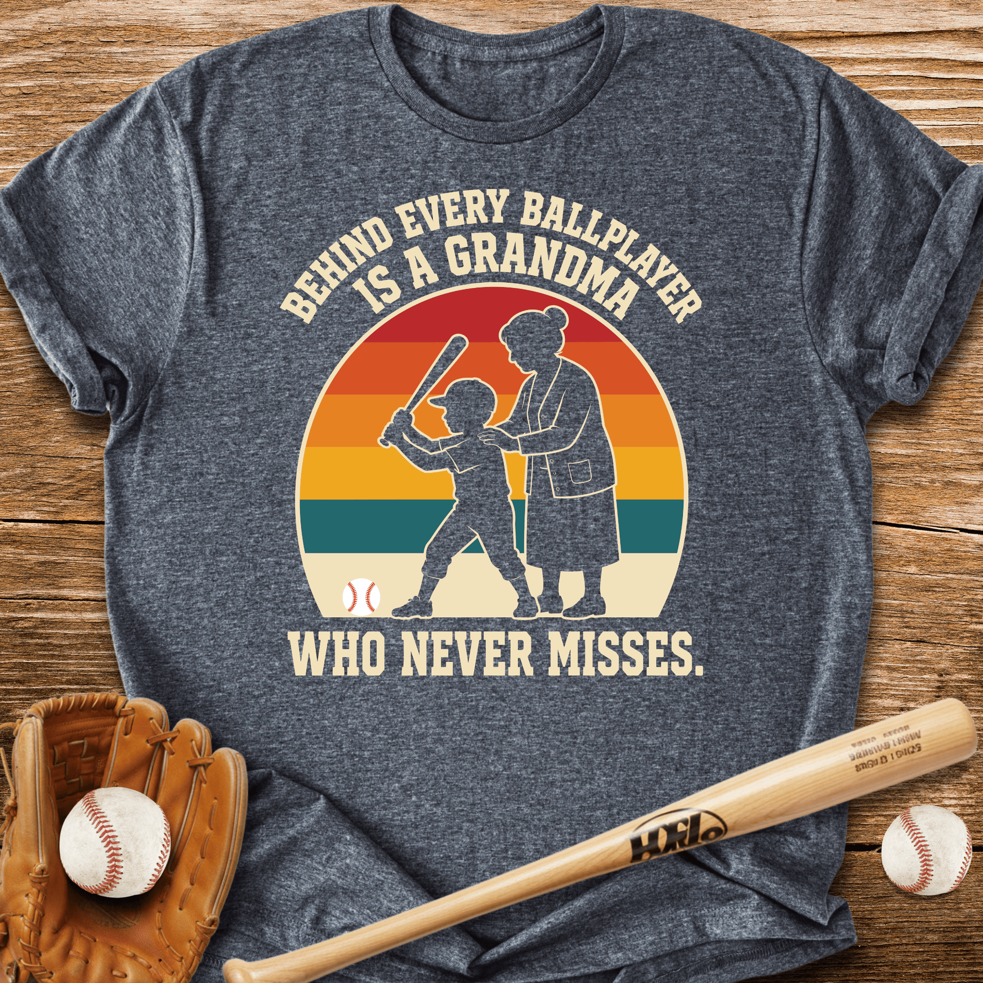 Behind Every Ballplayer A Grandma T-Shirt - HomeRun PrintsT-Shirt