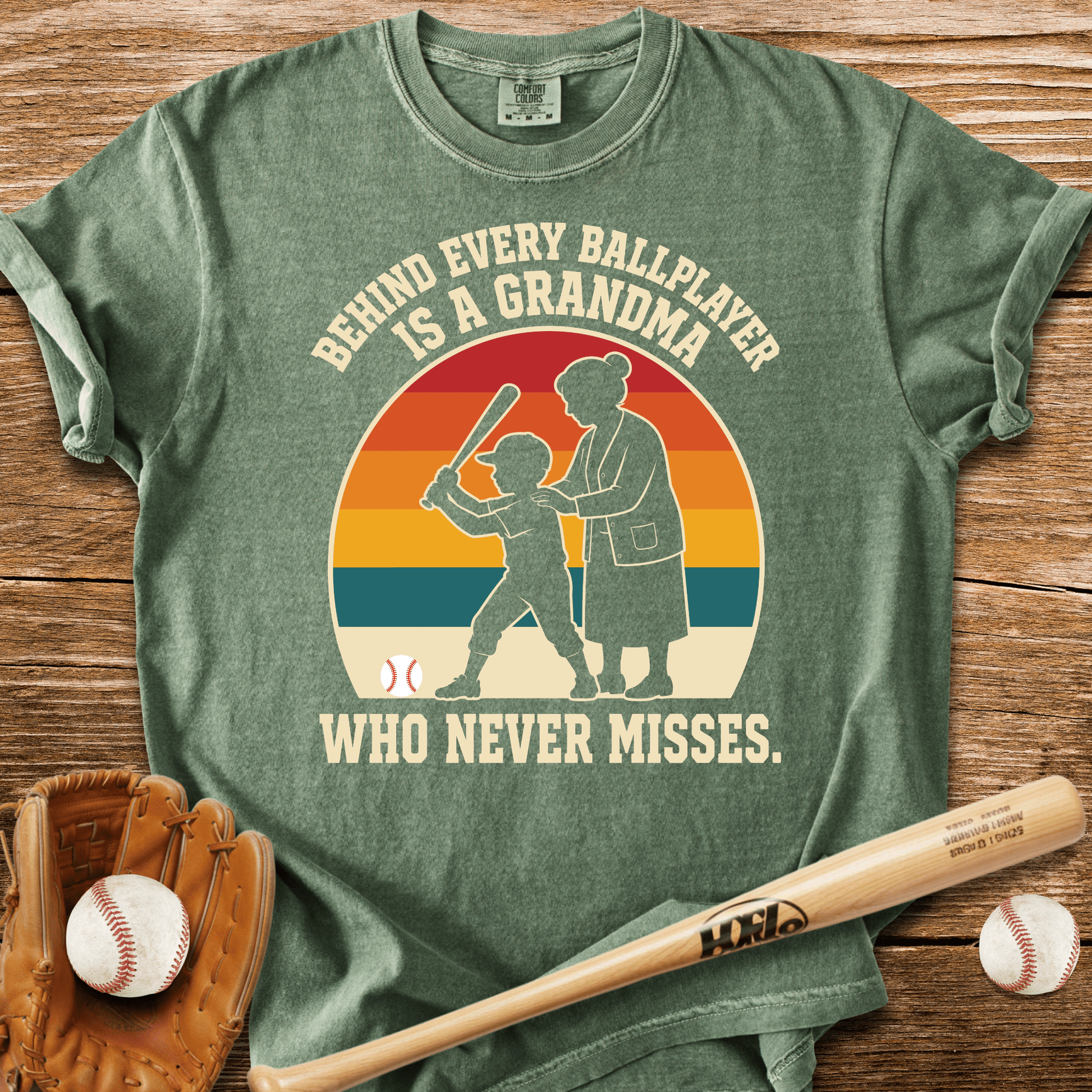 Behind Every Ballplayer A Grandma T-Shirt - HomeRun PrintsComfort Colors