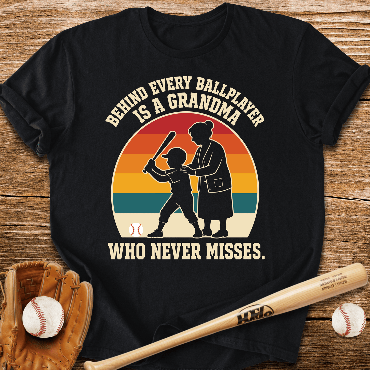 Behind Every Ballplayer A Grandma T-Shirt - HomeRun PrintsT-Shirt