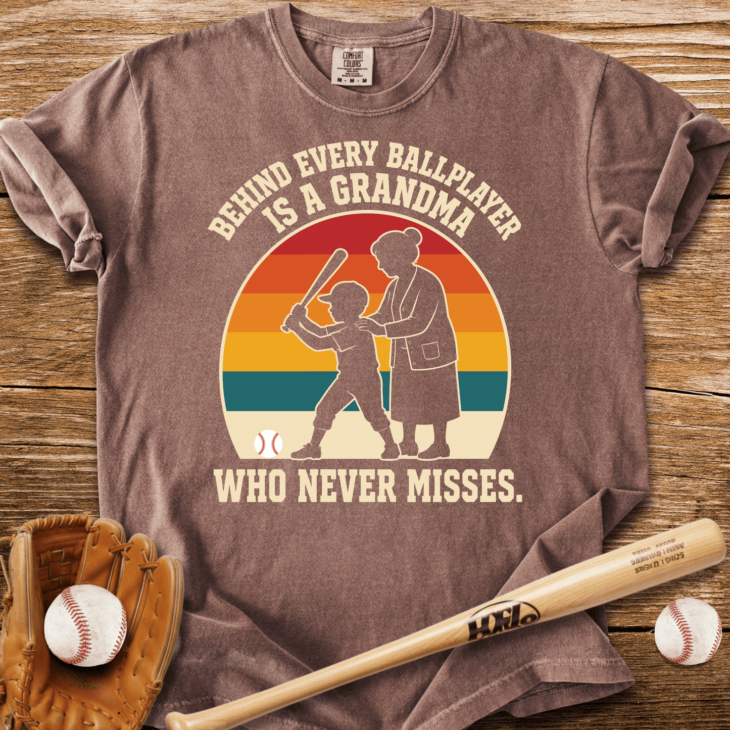 Behind Every Ballplayer A Grandma T-Shirt - HomeRun PrintsComfort Colors