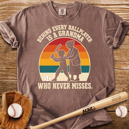Behind Every Ballplayer A Grandma T-Shirt - HomeRun PrintsComfort Colors
