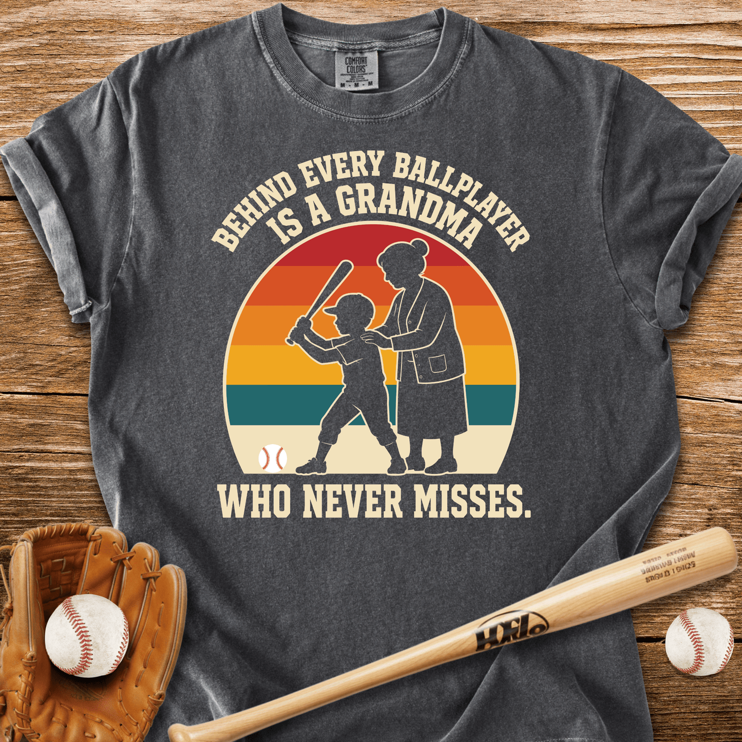 Behind Every Ballplayer A Grandma T-Shirt - HomeRun PrintsComfort Colors