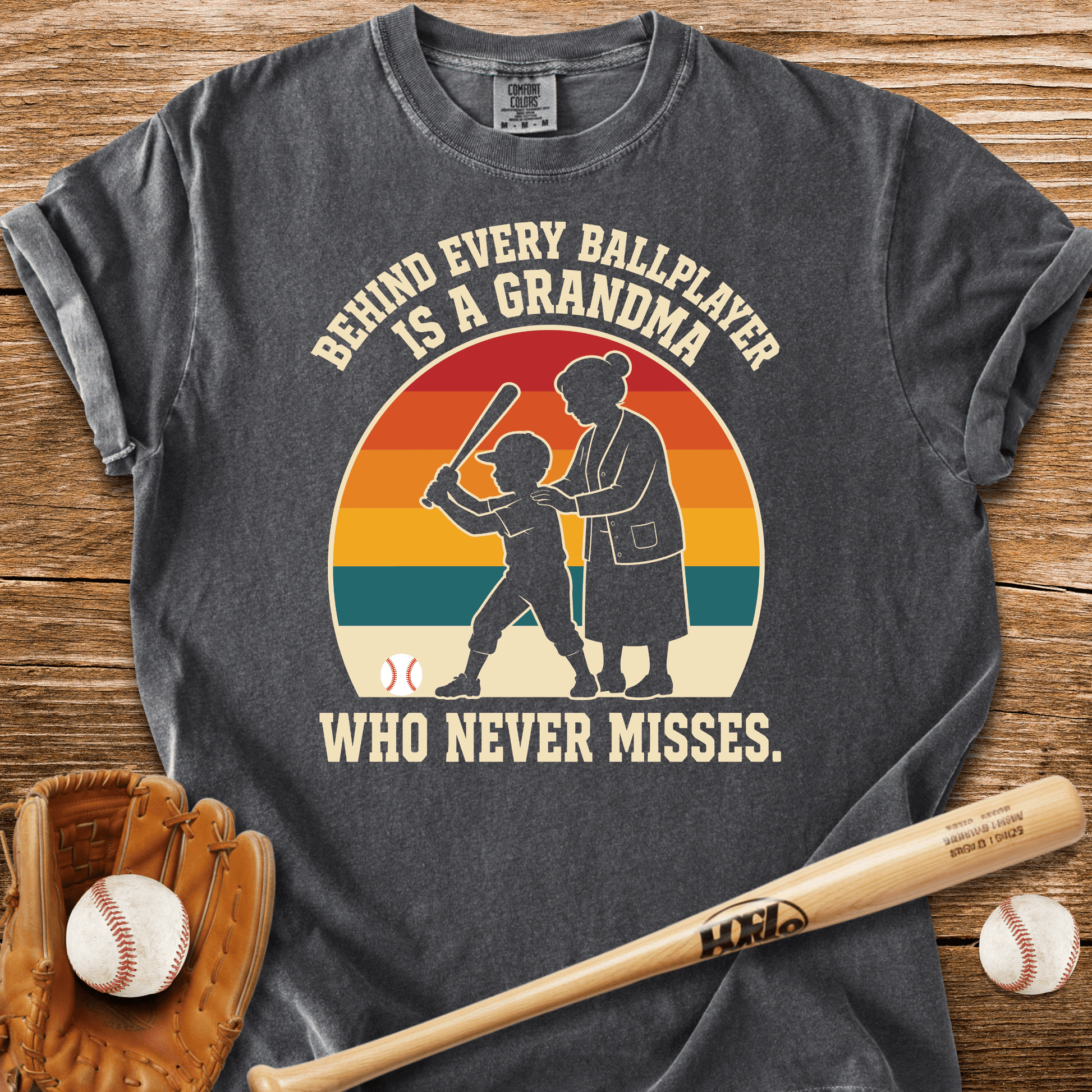 Behind Every Ballplayer A Grandma T-Shirt - HomeRun PrintsComfort Colors