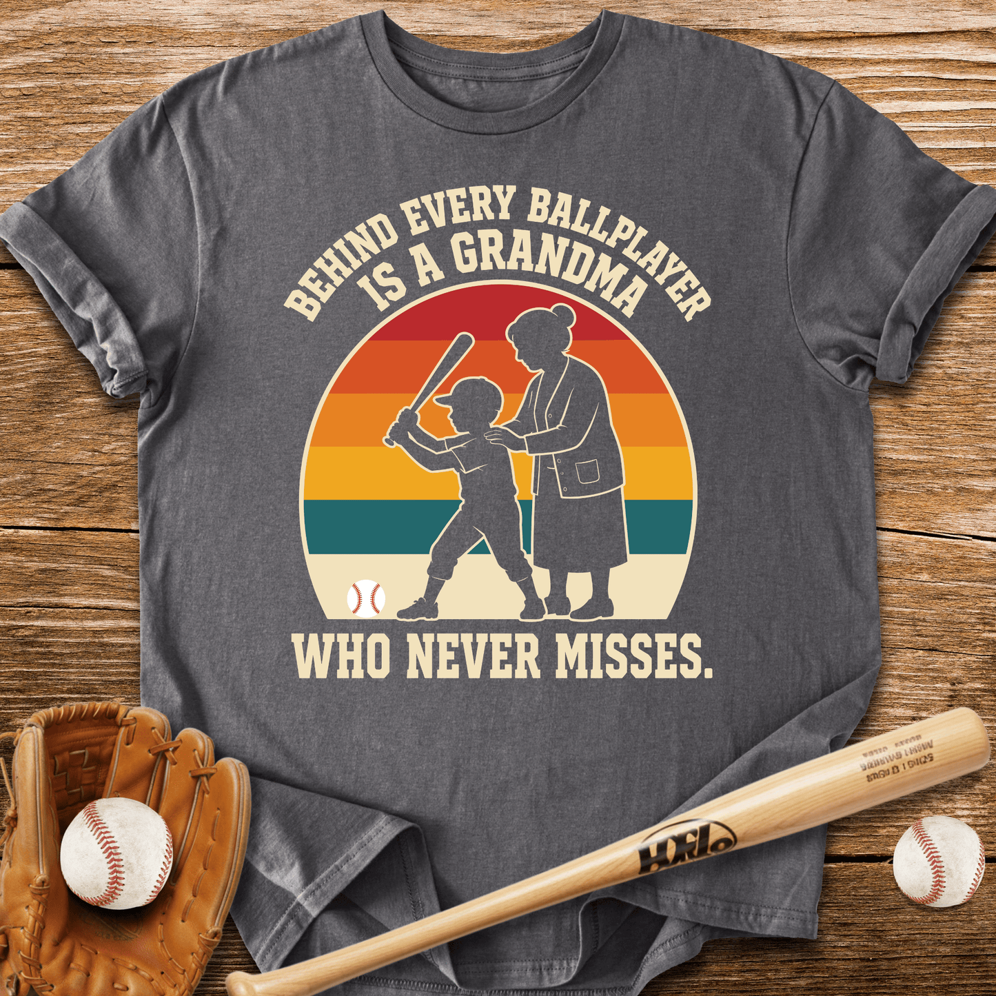 Behind Every Ballplayer A Grandma T-Shirt - HomeRun PrintsT-Shirt