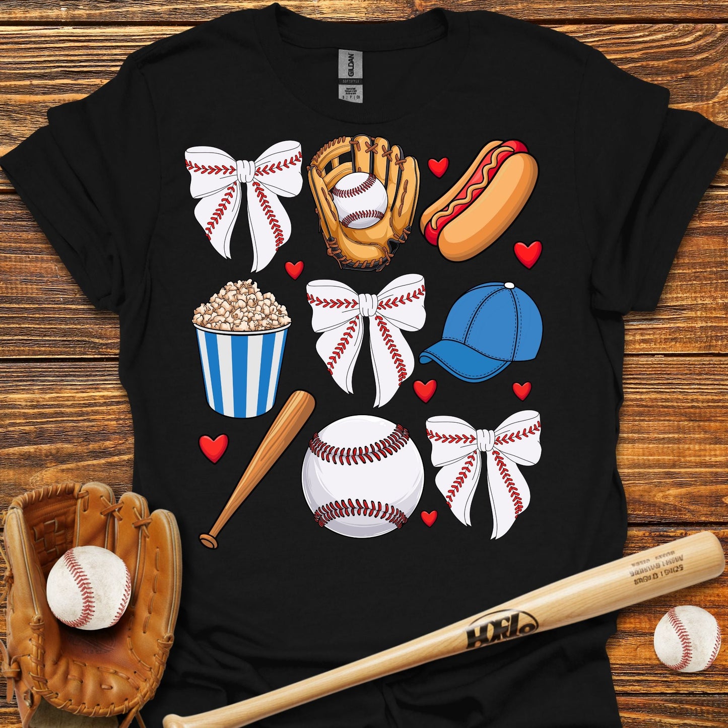 Blue Baseball Coquette Bow T-Shirt - HomeRun PrintsT-Shirt
