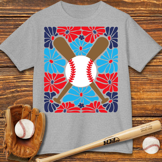 Boho Flower Baseball Kids T-shirt - HomeRun PrintsKids clothes