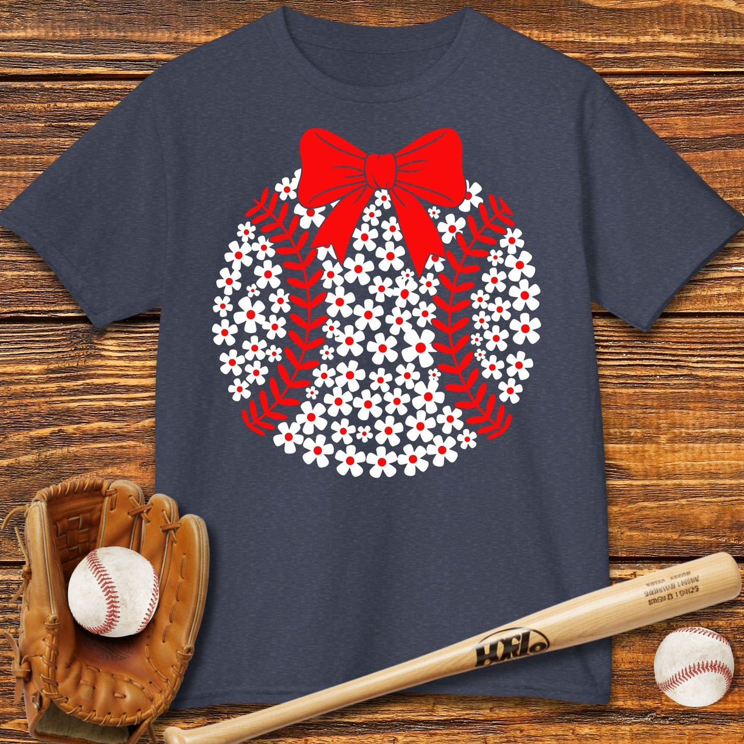 Boho Flower Baseball Kids T-shirt - HomeRun PrintsKids clothes