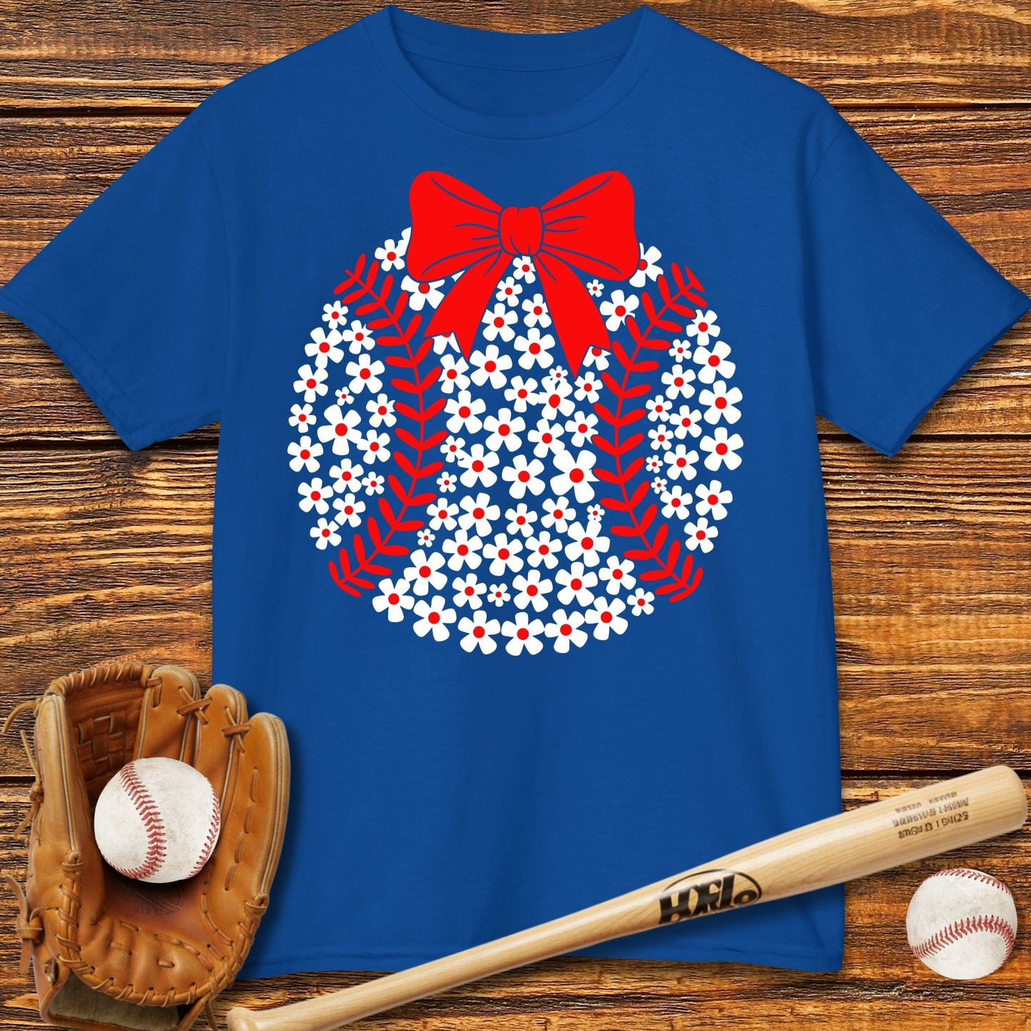 Boho Flower Baseball Kids T-shirt - HomeRun PrintsKids clothes